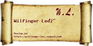 Wilfinger Leó névjegykártya